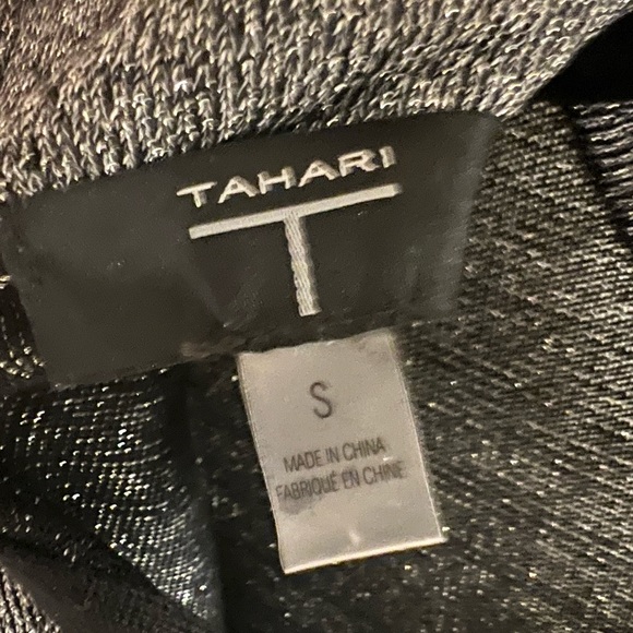 Tahari metallic fit and flare dress with pleats-like new! - Picture 5 of 8